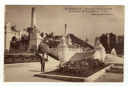 Cpa MARSEILLE Escalier Monumental De La Gare Saint Charles - Stationsbuurt, Belle De Mai, Plombières