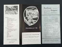 Ancien Dépliant Touristique Publicité HOTEL KURHAUS RAPPEN FREUDENSTADT Allemagne - Toeristische Brochures