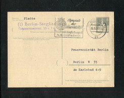 "BERLIN" 1957, Postkarte Mi. P 35 Stempel "BERLIN, Olympiade Der Kameradschaft" (15/96) - Postales - Usados
