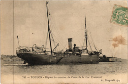 CORSE - 2 CPA DEPART DU COURRIER DE CORSE (de TOULON) - Cie FRAISSINET - 1906 Et 1915 - Ajaccio