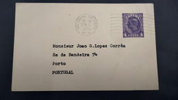 CANADA STATIONERY POSTCARD TO PORTUGAL 1955 (PLB#01-187) - Cartas & Documentos