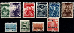 Austria Nº 431/40. Año 1933 - Unused Stamps