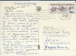Czechoslovakia Postcard Via Yugoslavia 1970.stamp : 1970 The 25th Ann. Of Prague Rising And Liberation Of Czechoslovakia - Lettres & Documents