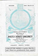 BOLLETTIMO MENSILE AMLETO E RENATO SANGUINETTI - MILANO GENNAIO - GIUGNO 1941 - Italia