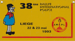 LIEGE  38 EME RALLYE INT. POLICE AUTO-MOTO CLUB POLICE LIEGEOISE - Rallye (Rally) Plates