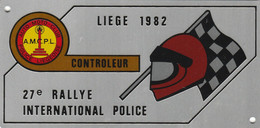 LIEGE  27  EME RALLYE INT. POLICE AUTO-MOTO CLUB POLICE LIEGEOISE - Rallye (Rally) Plates