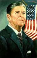 President Ronald Reagan 40th U S President Painting By Morris Katz - Présidents