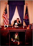 President Kennedy Working While His Son John-John Plays Hide And Seek Parade Of Presidents Wax Museum Near Mt Rushmore - Presidents