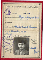 Carte De Scolarité LYCEE DE TROYES 1947 - Diploma & School Reports