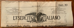 L’ESERCITO ITALIANO - GIORNALE COMPLETO DEL 16 NOVEMBRE 1919 - RARO E BEN CONSERVATO - Prime Edizioni