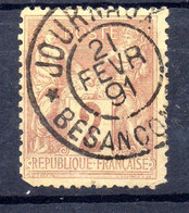 1880--type Sage N° 85....2c Gris ...oblitération Cachet Rond  JOURNAUX  BESANCON  PP -- 21 Fevr  91 - 1877-1920: Période Semi Moderne