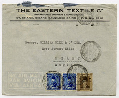 EGYPT : THE EASTERN TEXTILE CO., CAIRO - CENSOR MARK 1945 / ADDRESS - DERBY, WILLIAM WILD & CO., MOSS STREET MILLS - Covers & Documents