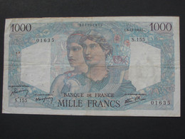 1000 Francs - Mille Francs 1945 Minerve Et Hercule 6-12-1945   **** EN ACHAT IMMEDIAT **** - 1 000 F 1945-1950 ''Minerve Et Hercule''