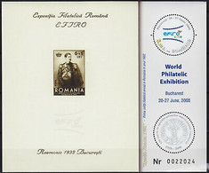 Romania 2008 StampEx EFIRO King Carol II Royalty Royal Classic Stamp .m/s MNH - Autres & Non Classés