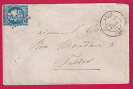 N°45A GC 11 AGDE HERAULT POUR PARIS REPRISE DU COURRIER APRES LE SIEGE DE PARIS LETTRE - Oorlog 1870