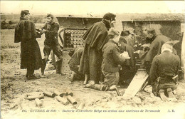 BELGIQUE TERMONDE GUERRE DE 1914 BATTERIE D ARTILLERIE BELGE EN ACTION AUX ENVIRONS DE TERMONDE - Dendermonde