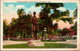 Ohio Cincinnati Lytle Park Lincoln Statue 1939 Kraemer Art - Cincinnati