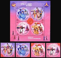 INDIA 2020 Salute To Pandemic / Covid-19 Warriors 4v SET + Miniature Sheet/SS MS MNH As Per Scan - Altri & Non Classificati