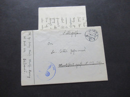 3.Reich 1943 Feldpost 2.WK Böhmen Und Mähren Stempel Budweis Mit Dienststempel Und Inhalt! - Covers & Documents