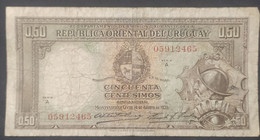 Uruguay – Billete Banknote De Cincuenta Centésimos (0,50 Pesos) Moneda Nacional – Ley De 1935 – Serie A - Uruguay