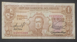 Uruguay – Billete Banknote De Un Peso Moneda Nacional – Ley De 1939 – Serie C - Uruguay