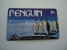 GREECE USED PREPAID CARDS   BIRD BIRDS PINGUINS - Pinguins
