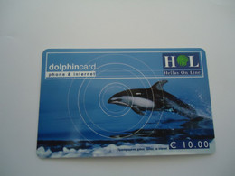 GREECE USED PREPAID CARDS  DOLPHINS FISHES - Delfini
