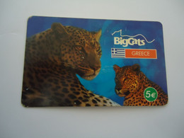 GREECE USED PREPAID CARDS BIG CATS TIGER - Selva