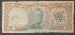 Uruguay – Billete Banknote De 5000 Pesos Moneda Nacional – Serie D – Año 1967 - Uruguay