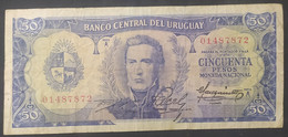 Uruguay – Billete Banknote De 50 Pesos Moneda Nacional – Serie A – Año 1967 - Uruguay