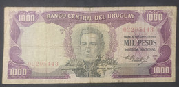 Uruguay – Billete Banknote De 1000 Pesos Moneda Nacional – Serie A – Año 1967 - Uruguay
