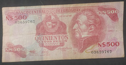 Uruguay – Billete Banknote N$ 500 – Serie D – Ley N” 14.316 - Uruguay