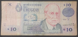 Uruguay – Billete Banknote  De 10 Pesos Uruguayos Moneda Nacional – Serie A – Año 1998 - Uruguay