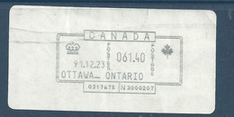 Vignette D'affranchissement De Guichet - Ottawa - Automatenmarken (ATM) - Stic'n'Tic