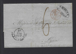 Lettre Entrée Maritime TOSC  Marseille 1861 De Livourne - Poste Maritime