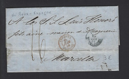 Lettre Entrée Maritime ESPAGNE Marseille 1858 De Reus - Posta Marittima