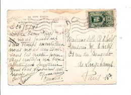 MONACO SEUL SUR CARTE POUR LA FRANCE 1948 - Storia Postale