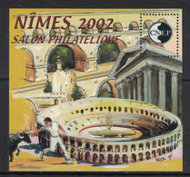 France - Bloc CNEP - Yvert 36 - Salon De Printemps Nîmes 2002 - Arène, Taureau, Aqueduc - CNEP