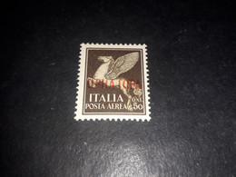 05AL19 OCCUPAZIONE II° GUERRA MONTENEGRO 1941 POSTA AEREA FRANCOBOLLO DI P.A. D'ITALIA 50 CENT. "X" - Occup. Tedesca: Montenegro