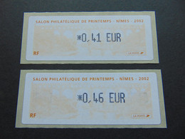 Les Deux Tarifs De Base Pour Ces Vignettes De Distributeurs émises En 2002 Pour Le Salon Philatélique De Nimes - 1999-2009 Illustrated Franking Labels