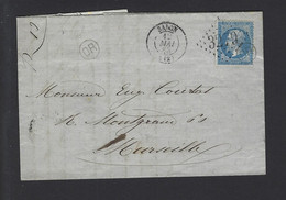 Lettre De FRANCE SALON DE PROVENCE 1864 N° 22 GC 3279 - 1849-1876: Klassieke Periode