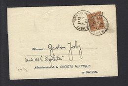 Lettre De FRANCE SALON DE PROVENCE Société Hippique 1935 - 1877-1920: Periodo Semi Moderno