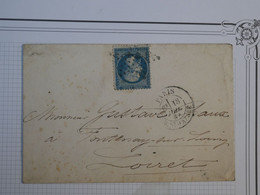 BN4 FRANCE  BELLE  LETTRE 1864 ETOILE DE PARIS N° 2 A FONTENAY S LOING +N°22 +AFFRANCH. INTERESSANT - 1862 Napoléon III.