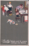 Publicité BALLY Schuhe Sind Für Unsere Lieblinge Eine Wohltat, Enfants Et Chien, Litho (11.7.1908) Pli D'angle - Werbepostkarten