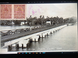 Laguna Bridge And Line Train In Puerto Cortes 1923 Sent By Blas Bombace ( Editor Of Postcards) - Honduras