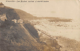 CPA 14 TROUVILLE CARTE PHOTO LES ROCHES NOIRES A MAREE BASSE - Trouville