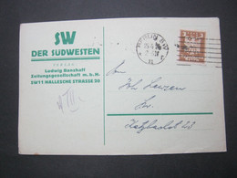 1924 , Karte Mit Firmenlochung Aus Berlin , Perfin - Covers & Documents
