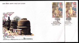 BUDDHISM-2550 YEARS OF MAHAPARINIRVANA OF BUDDHA-VARIETY ON LARGE FDC-INDIA-2007-BX3-45 - Bouddhisme