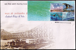 LANDMARK BRIDGES OF INDIA- PART SHEET ON LARGE FDC-ERROR- VARIETY-INDIA-2007-BX3-45 - Bridges