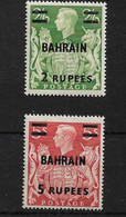 BAHRAIN 1948  2r On 2s 6d And 5r On 5s SG 59/60 LIGHTLY MOUNTED MINT Cat £11 - Bahreïn (...-1965)